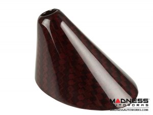 FIAT 500 Antenna Base Cover - Carbon Fiber - EU Model - Red Candy